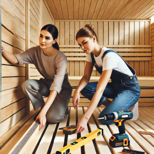 Aufbau einer Sauna